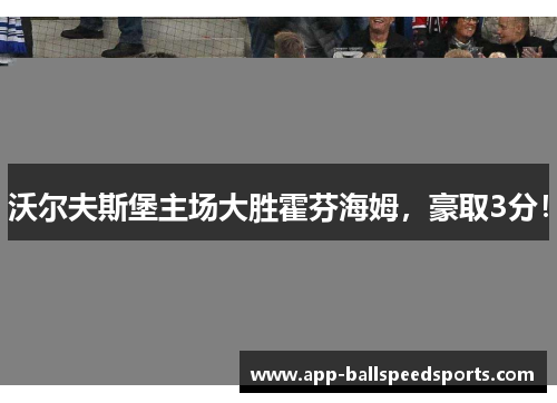 沃尔夫斯堡主场大胜霍芬海姆，豪取3分！